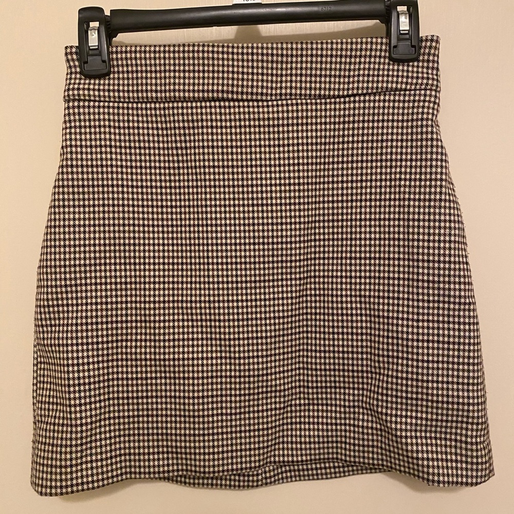 Mango Houndstooth Mini Skirt